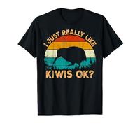 Vintage Retro Style Pine Tree New Zealand Bird Lovers Kiwi Maglietta