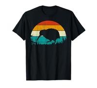 Vintage Retro Style Pine Tree New Zealand Bird Lovers Kiwi Maglietta