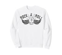 Vintage Retro Style Playing Music Guitar Forever Rock N Roll Felpa