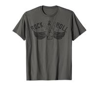 Vintage Retro Style Playing Music Guitar Forever Rock N Roll Maglietta