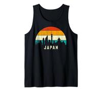 Vintage Retro Style Skyline Landscape Japanese Sunset Japan Canotta