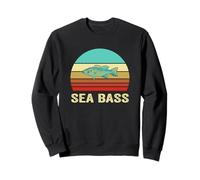 Vintage Retro Style Tramonto Sea Bass Felpa