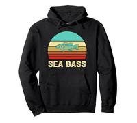 Vintage Retro Style Tramonto Sea Bass Felpa con Cappuccio