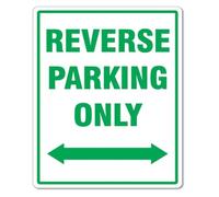 Vintage Reverse Stall Park Backward Only Metal Tin Sign 12x8 Inch
