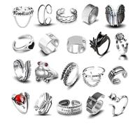 Vintage Ring Set | 20 Pieces Vintage Silver Knuckle Rings Set