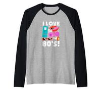 Vintage Ritorno al 80s Retro I Love The 80's Maglia con Maniche Raglan