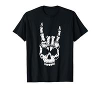Vintage Rock mano segno scheletro teschio rock and roll concerto Maglietta