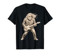 Vintage Rock Sasquatch Suonare la Chitarra Maglietta