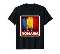 Vintage Romania Banner Fan Romania Bandiera Retro Art Maglietta