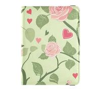 Vintage Rosa Romantico Rose Bird Portafoglio da viaggio da donna porta passaporto per viaggio Vaccino Card Holder Cover Combo Passaporto per gli uomini Leggero, Vintage Rosa Romantico Uccello Rosa, 1
