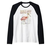 Vintage Roseate Cucchiaio Bird Watching Art Love Birds Maglia con Maniche Raglan