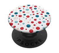 Vintage Rosso Bianco Blu Polka Dot Pattern American Patriotic PopSockets PopGrip Adesivo