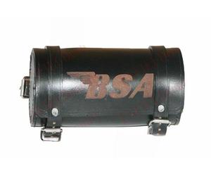 Vintage Rotolo Borsone Attrezzi In Vera Pelle Nera Con Incisione Bsa @US