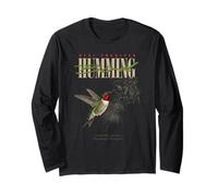 Vintage Ruby-Throated Colibrì Uccello Arte Natura Osservazione Maglia a Manica