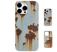 Vintage Rust Case, Shockproof Rust Texture Phone Cover with Industrial Aesthetic Glossy Soft TPU Case for iPhone 16/15/14/13/12/11/Pro/Max, Cool Retro Men’s Phone Case(Style-a,for iPhone 13)