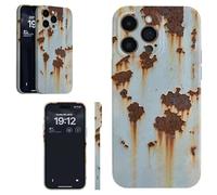 Vintage Rust Look Phone Case, Rusty Metal Texture Print Phone Case, Creative Industrial Iron Inspired Shockproof TPU Cases for iPhone 16 15 14 13 12 Plus Pro Max (12,Style-A)