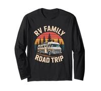 Vintage RV Family Road Trip Adventure Camping Vacation Retro Maglia a Manica