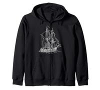 Vintage Sailboat Sailing Ship Nautical Sailor Felpa con Cappuccio