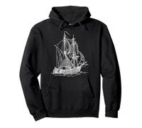 Vintage Sailboat Sailing Ship Nautical Sailor Felpa con Cappuccio