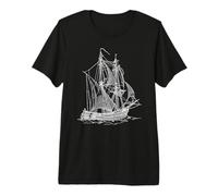Vintage Sailboat Sailing Ship Nautical Sailor Maglietta Premium