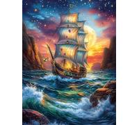 Vintage Sailing Ship at Sunset Rompicapo 1000 Pezzi Leonardo Da Vinci Per Adulti Science Fiction Magical Dream Cartone Rigido Ultima Cena Per Collezione E Regalo Da Passatempo Migliore Vendita 1000 PC