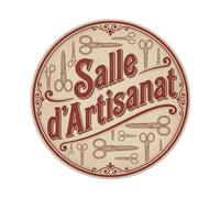 Vintage SalledArtisanat Text Scissors Metal Tin Sign