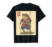 Vintage Samurai Frog ukiyo-e Design Japanese Graphic Frog Maglietta