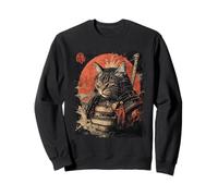 Vintage samurai gatto guerriero, giapponese anime poster art Felpa