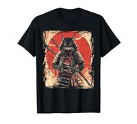 Vintage samurai gatto guerriero, giapponese anime poster art Maglietta