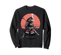 Vintage Samurai Lupo Guerriero Giapponese Stile Ukiyo-e Felpa