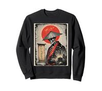 Vintage Samurai Scheletro Giappone Giapponese Ukiyo-e Arte Grafica Felpa