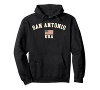 Vintage San Antonio USA Bandiera Americana Texas Souvenir Retro Felpa con Cappuccio