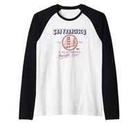 Vintage San Francisco California USA Maglia con Maniche Raglan
