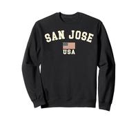 Vintage San Jose USA bandiera americana California souvenir retrò Felpa