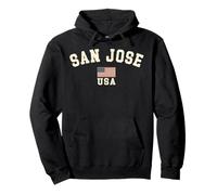 Vintage San Jose USA bandiera americana California souvenir retrò Felpa con Cappuccio
