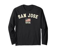 Vintage San Jose USA bandiera americana California souvenir retrò Maglia a Manica