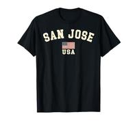 Vintage San Jose USA bandiera americana California souvenir retrò Maglietta