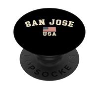 Vintage San Jose USA bandiera americana California souvenir retrò PopSockets PopGrip Adesivo