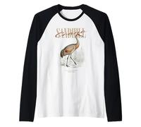 Vintage Sandhill Gru Bird Watching Art Natura Amore Uccelli Maglia con Maniche Raglan
