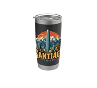 Vintage Santiago Cile Viaggio Souvenir Landmark Gift Bicchiere termico in acciaio inox doppia parete