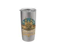 Vintage Santiago de Compostela Spagna Travel Landmark Gift Bicchiere termico in acciaio inox doppia parete