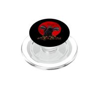Vintage Scary Black Cat Halloween Costume And Blood Moon PopSockets PopGrip per MagSafe