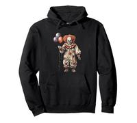 Vintage Scary Clown Spooky Balloons Felpa con Cappuccio