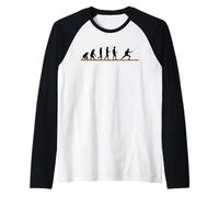 Vintage Scherma Evoluzione Divertente Spada Fighter Retro Sport Maglia con Maniche Raglan