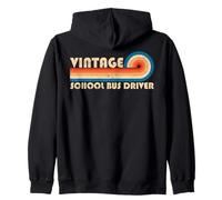 Vintage School Bus Driver Job Title Birthday Idea Felpa con Cappuccio