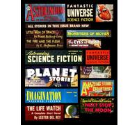 Vintage Sci-Fi Series Vol. 1 - Pulp Title Collage: A retro notebook featuring classic science fiction magazine titles curated by Livia Penrose