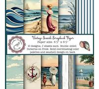 Vintage Seaside Scrapbook Paper: Nostalgic Decorative Craft Pad, Beach, Ocean, Seascape, Seashells, Watercolor Patterns, Double Sided for Papercrafts ... Cardmaking, Summer Crafts, Gift Decorating)