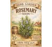 Vintage Seed Packet Design Rosemary Herb Notebook: 6 x 9 College Ruled Paper 120 Pages