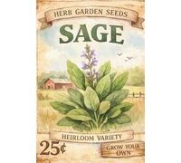 Vintage Seed Packet Sage Notebook: 6 x 9 College Ruled Paper 120 Pages