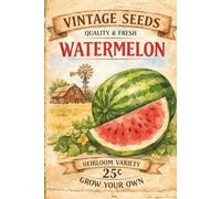 Vintage Seed Packet Watermelon Notebook: 6 x 9 College Ruled Paper 120 Pages